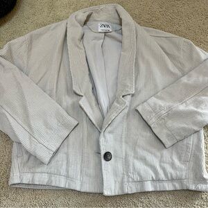 Zara Corduroy Cream Blazer